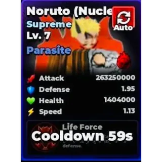 NORUTO (NUCLEAR) |CURSED| LVL 7| PARASITE | ROLL AN ANIME TO FIGHT
