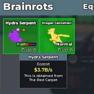 3.7B/S RAINBOW HYDRA SERPENT | WITH CANDY TRAIT | FREE BASE DRAGON CANNELLONI | STEAL A BRAINROT
