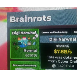7.6B/S DIGI NARWHAL | 10 TRAITS | STEAL A BRAINROT