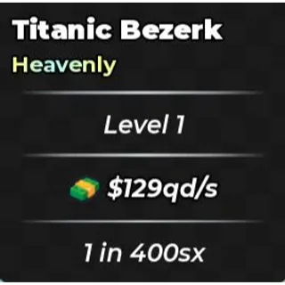 1 IN 400SX | 129QD/S (RAW UNIT) TITANIC BEZERK | ANIME DICE 