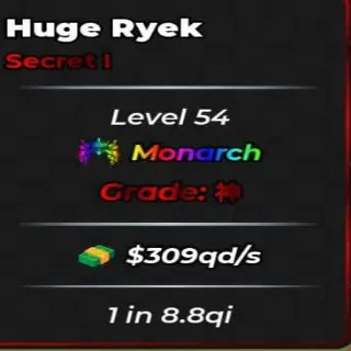 309QD/S | HUGE RYEK | MONARCH AND HIGHEST GRADE | ANIME DICE