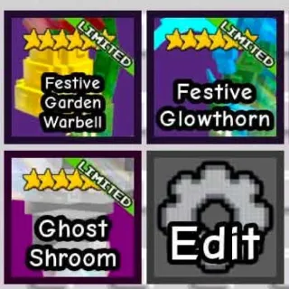 GARDEN TOWER DEFENSE BUNDLE | FESTIVE WARBELL | FESTIVE GLOWTHORN | GHOST SHROOM