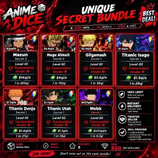 ANIME DICE BUNDLE | GOOD STARTER | LEADERBOARD RUNNERS | HUGE MONEYMAKERS