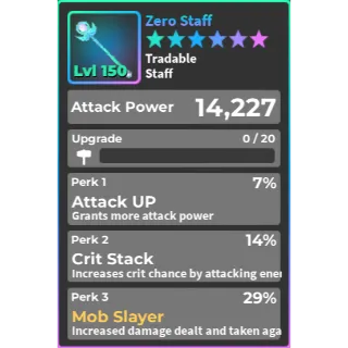 World Zero Semi-Perfect Zero Staff