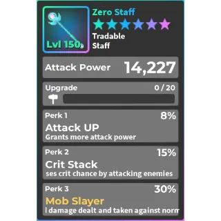 World Zero Perfect Zero Staff