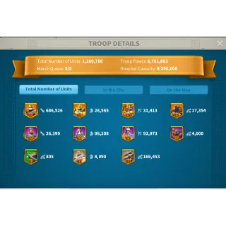 !!561 All Devices - Power 65M - Vip 16 - Max 16 Commanders -  Passports 18 - Gears 25 -  killpoin 1B2ff