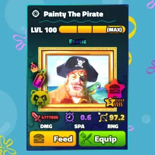 PAINTY THE PIRATE - 5 STAR NEPTUNE CROWN SECRET FORMULA POWER PATTY - SPONGEBOB TOWER DEFENSE