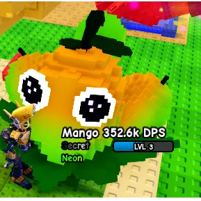 SEMI HUGE NEON MANGO 4.6KG ( 352K DPS / LVL 3 ) PLANTS VS BRAINROTS