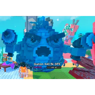 7.6KG DIAMOND GUNION ( 940K DPS / LVL 10 ) PLANTS VS BRAINROTS