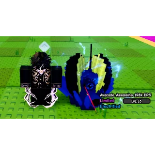 ELECTRIFIED AVACADO ASSASSINO [CLEAN/RARE] ( 198K DPS / LVL 10 ) PLANTS VS BRAINROTS