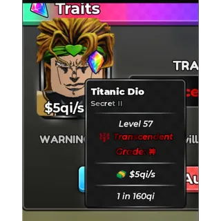 RAINBOW TITANIC DIO $5qi/s [1 in 160qi ] FOR LEADERBOARDS | ANIME DICE
