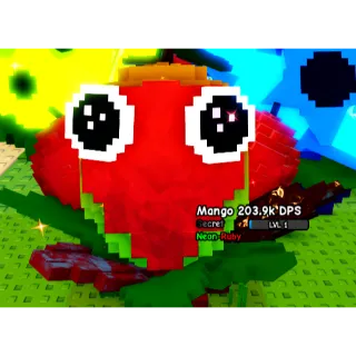 SEMI HUGE NEON-RUBY MANGO 203K DPS 1M+ IF MAX ( 4KG / LVL 1 ) PLANTS VS BRAINROT