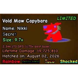 RAINBOW VIOD MAW CAPYBARA 2.3M DPS 9.7x [1.5% EGG] SUPER RARE | CAPYBARAS VS PLANTS
