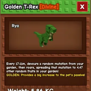 Gold T-Rex Grow a garden