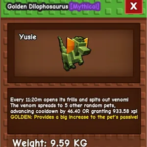 Golden Dilophosaurus