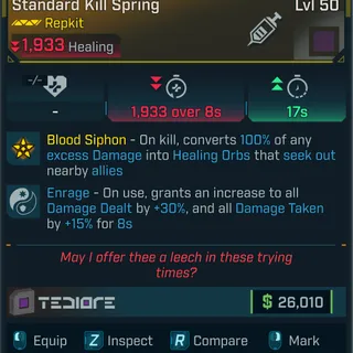 standard kill spring