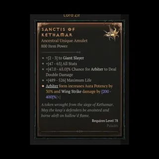 Diablo 4 Sanctus of Kethamar