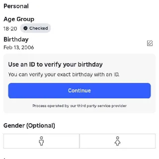 Age Verified 18-20 Roblox