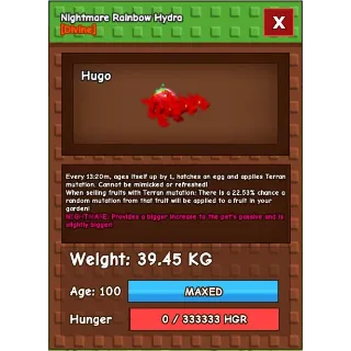 Huge Nightmare Rainbow hatched Hydra