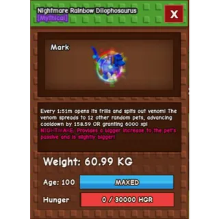 Rainbow hatched Dilo (Huge) 60 kg+