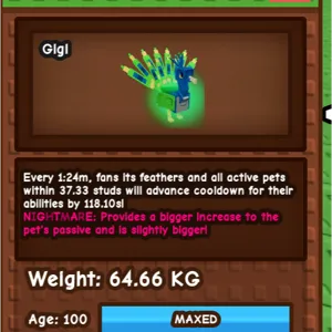 Nightmare peacock 64.6kg