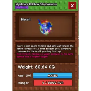 Rainbow hatched Dilo (Huge) 60 kg+