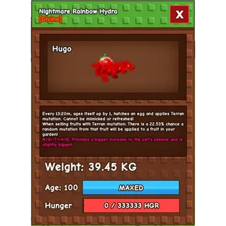 Huge Nightmare Rainbow hatched Hydra