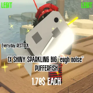 1X SHINY SPARKLING BIG "eugh noise" PUFFERFISH | FISCH