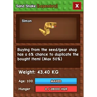 grow a garden- 43.4KG sand snake