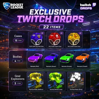 ✅❤️☑️ 22 ITEMS ☑️ 15 CASES RLCS 2025 + 4 BODIES + 3 GOAL EXPLOSIONS ☑️ AUTODELIVERY ✅❤️☑️