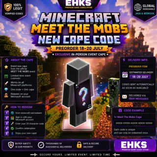 Minecraft Meet The Mobs New Cape - PREORDER 18-20 July - In-Person - Exclusive