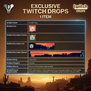 Destiny 2 - Emblems (Golden Hour) PC, PS, Xbox