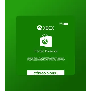 R$100.00 BRL R$100.00 BRL Xbox Gift Card