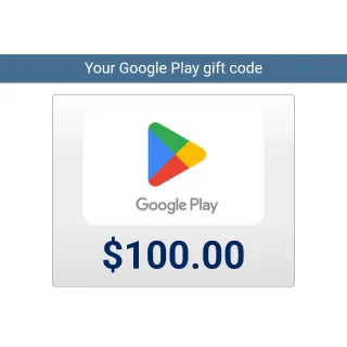 Google Play $100,00 USD