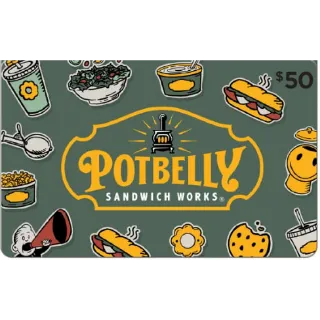 $50.00 USD Potbelly Sandwich Works Gift Card