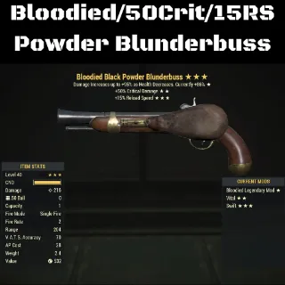 Bloodied/50Crit/15RS Blunderbuss