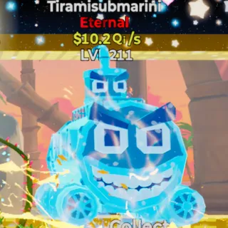 Fortnite Steal the Brainrot Tiramisubmarini Aqua 2 Traits 10.2Qi/s Lvl 211