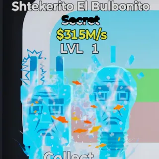 Fortnite Steal the Brainrot Shtekerito El Bulbonito Aqua 315M/s lvl 1