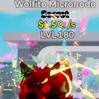 Fortnite Steal the Brainrot Wolfito Micronodo Darkness 1.5Qi/s Lvl 180 7 Traits