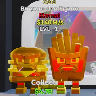 Fortnite Steal the Brainrot Burguro dan Fryuro Gold 140M/s Lvl 1