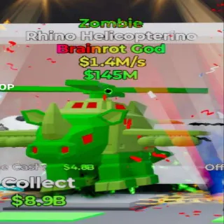 Fortnite Steal the Brainrot Rhino Helicopterino Zombie 1.4M/s