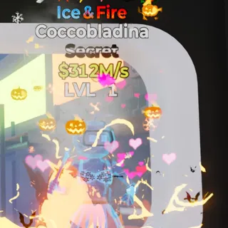 Fortnite Steal the Brainrot Coccobladina Ice & Fire 312M/s Lvl 1 6 Traits