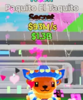Fortnite Steal the Brainrot Paquito El Taquito Neon 2 Traits 93M/s