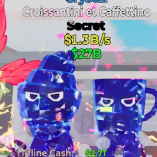 Fortnite Steal the Brainrot Croissantini Et Caffettino Crystal 3 Traits 1.3B/s