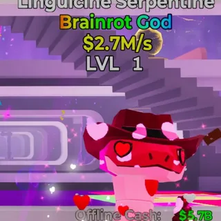 Fortnite Steal the Brainrot Linguicine Serpentine Lovely 2.7M/s Lvl 1 1 Trait