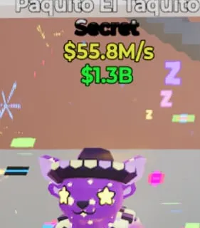 Fortnite Steal the Brainrot Paquito El Taquito Dreamy 1 Trait 55.8M/s