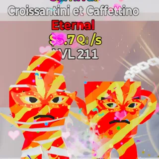 Fortnite Steal the Brainrot Croissantini Et Caffettino Carnival 5.7Qi/s Lvl 211 1 Trait