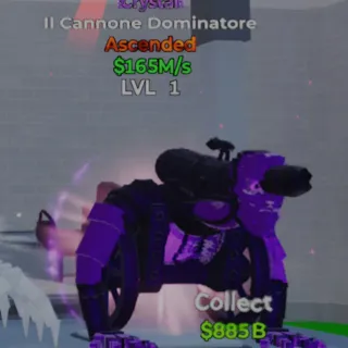 Fortnite Go Up for Brainrots Il Cannone Dominatore Crystal 165M/s lvl 1