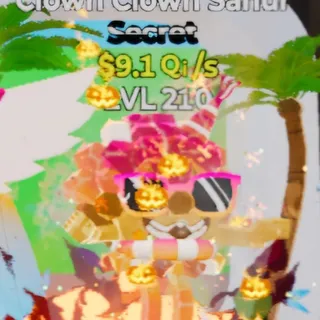 Fortnite Steal the Brainrot Clown Clown Sahur Summer 9.1Qi/s Lvl 210 5 Traits