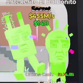 Fortnite Steal the Brainrot Shtekerito El Bulbonito Rainbow 1 Trait 455M/s